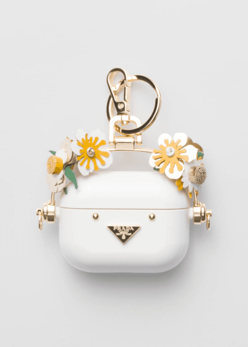 1. Prada Airpod Case White-Gold